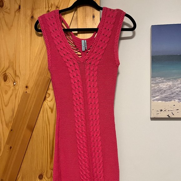 Guess-Pink Crochet Dress - Picture 1 of 4